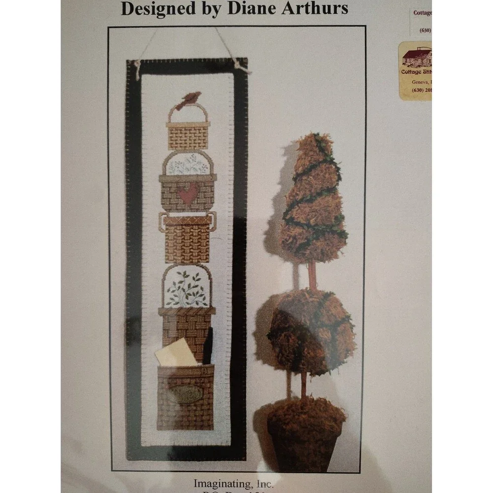 Basket Note Holder Cross Stitch Pattern Diane Arthurs Imaginating 1604 Vintage